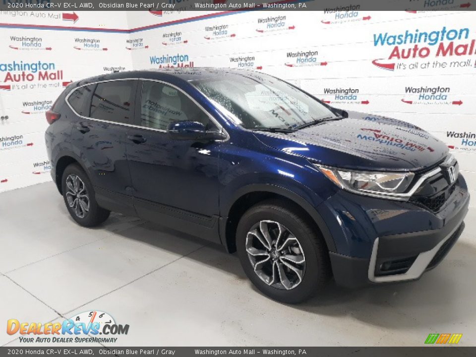 2020 Honda CR-V EX-L AWD Obsidian Blue Pearl / Gray Photo #2