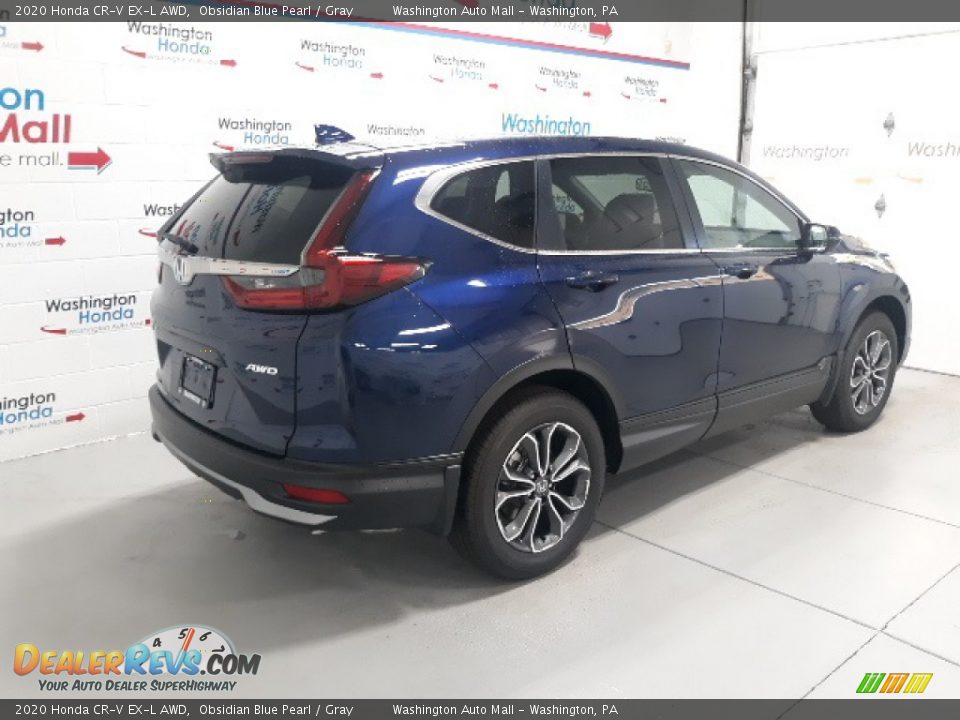 2020 Honda CR-V EX-L AWD Obsidian Blue Pearl / Gray Photo #3