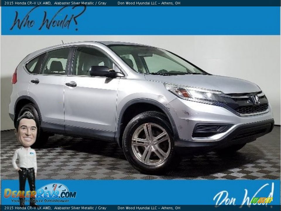 2015 Honda CR-V LX AWD Alabaster Silver Metallic / Gray Photo #1