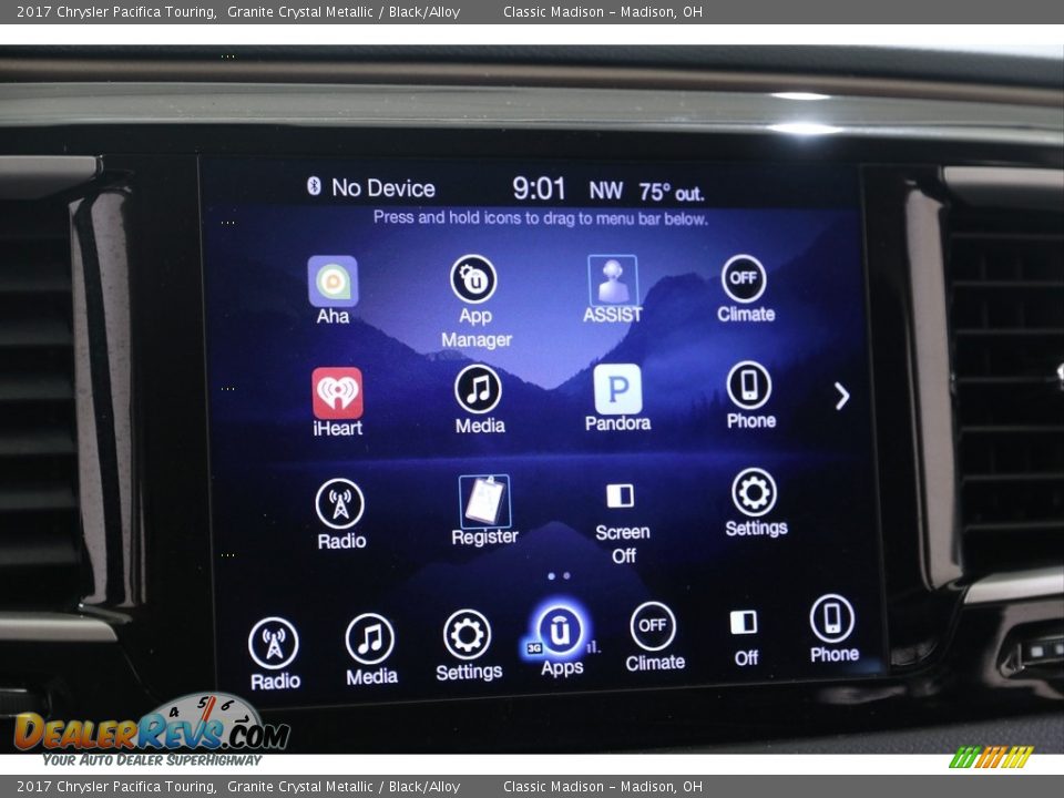 2017 Chrysler Pacifica Touring Granite Crystal Metallic / Black/Alloy Photo #11