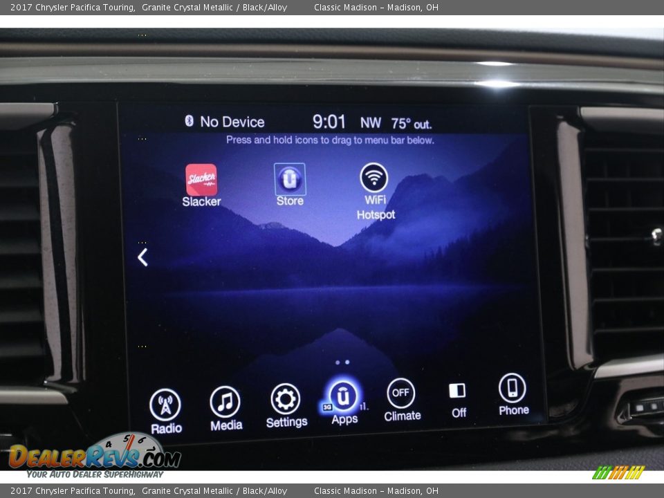 2017 Chrysler Pacifica Touring Granite Crystal Metallic / Black/Alloy Photo #12