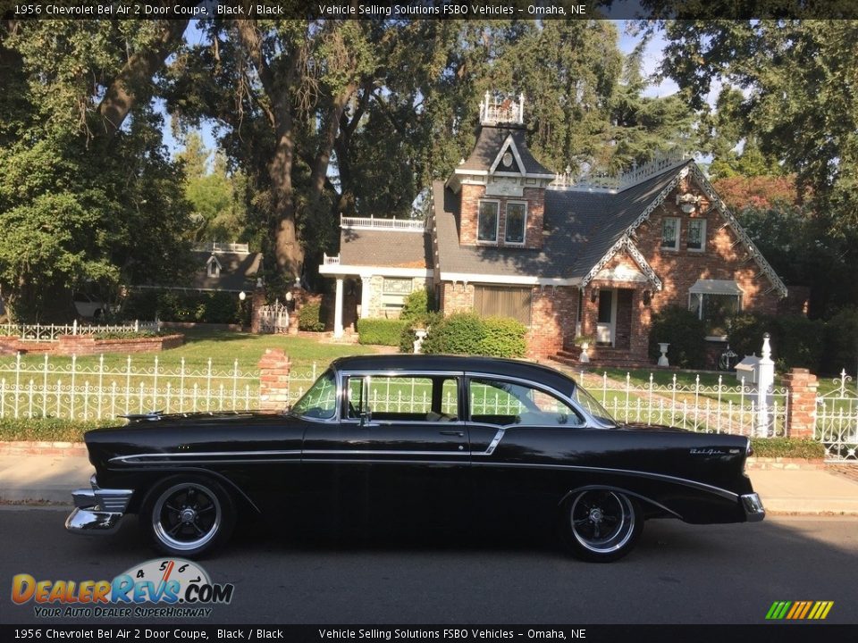 1956 Chevrolet Bel Air 2 Door Coupe Black / Black Photo #8