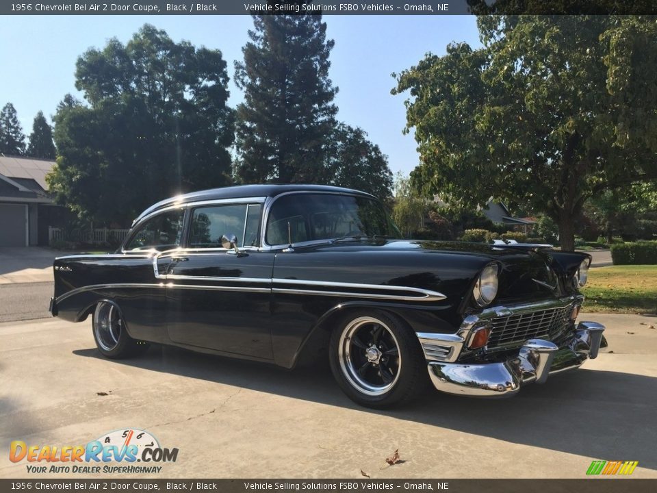 1956 Chevrolet Bel Air 2 Door Coupe Black / Black Photo #17