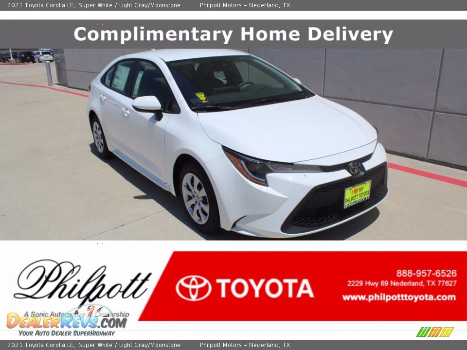 2021 Toyota Corolla LE Super White / Light Gray/Moonstone Photo #1