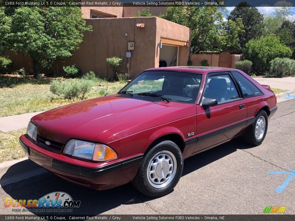 1989 Ford Mustang LX 5.0 Coupe Cabernet Red Metallic / Grey Photo #1
