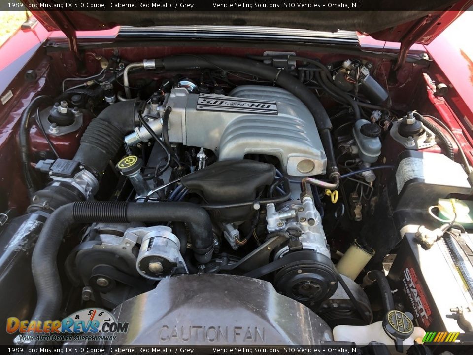 1989 Ford Mustang LX 5.0 Coupe Cabernet Red Metallic / Grey Photo #4