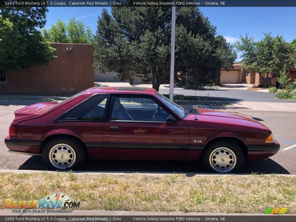 1989 Ford Mustang LX 5.0 Coupe Cabernet Red Metallic / Grey Photo #5