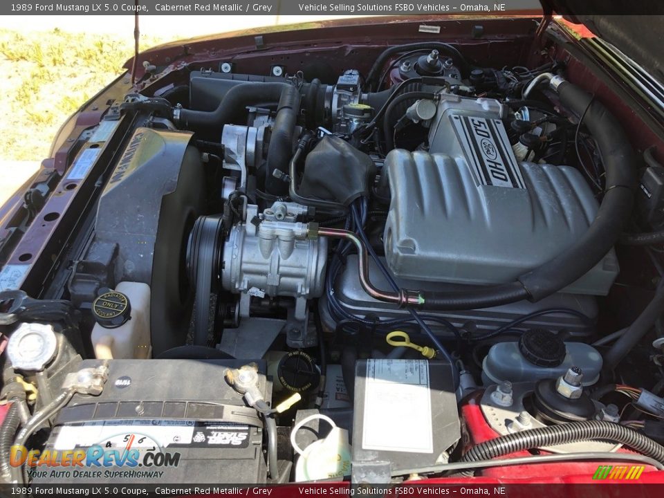 1989 Ford Mustang LX 5.0 Coupe Cabernet Red Metallic / Grey Photo #6