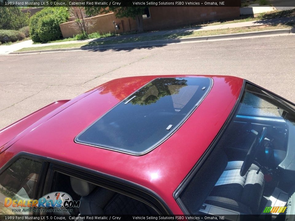 1989 Ford Mustang LX 5.0 Coupe Cabernet Red Metallic / Grey Photo #9