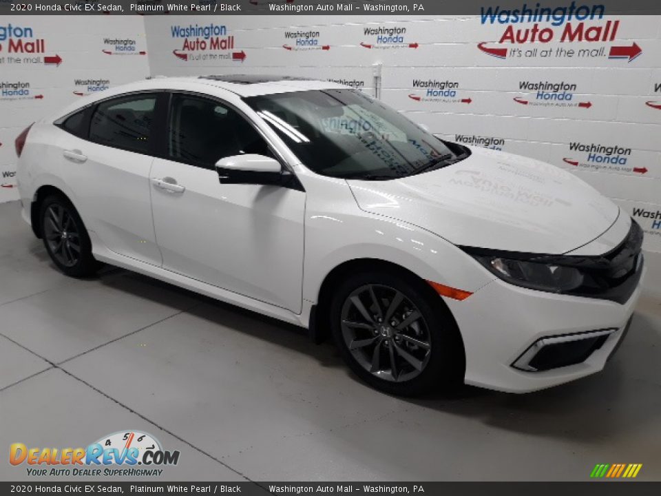 2020 Honda Civic EX Sedan Platinum White Pearl / Black Photo #2