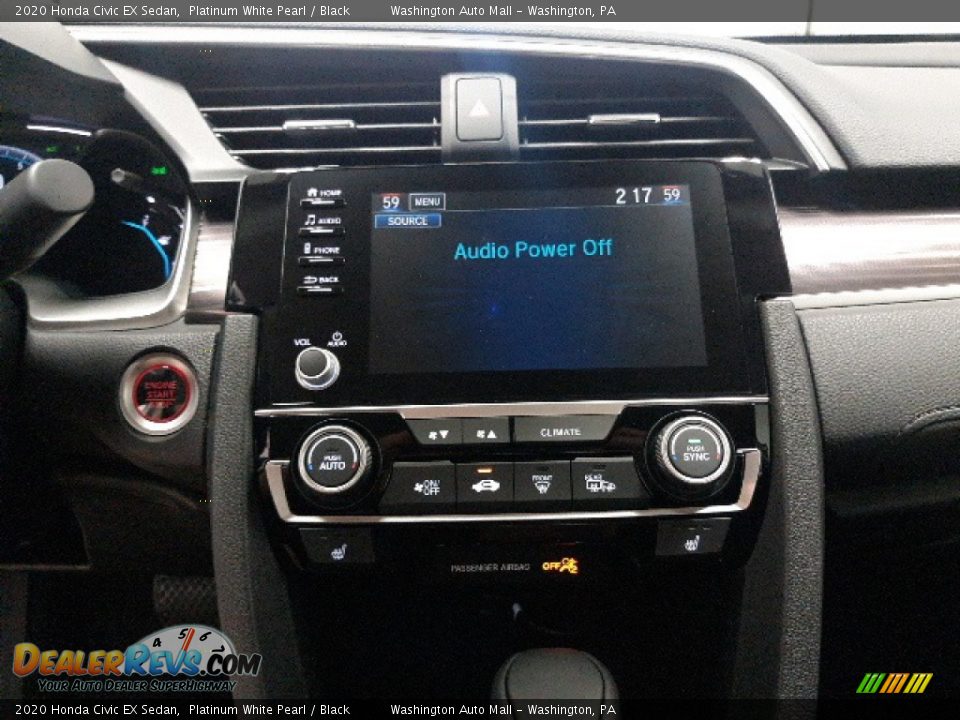 2020 Honda Civic EX Sedan Platinum White Pearl / Black Photo #13