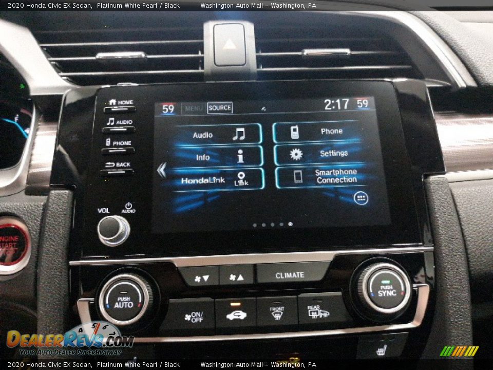 2020 Honda Civic EX Sedan Platinum White Pearl / Black Photo #15