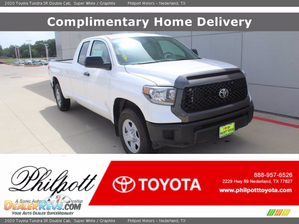 2020 Toyota Tundra SR Double Cab Super White / Graphite Photo #1