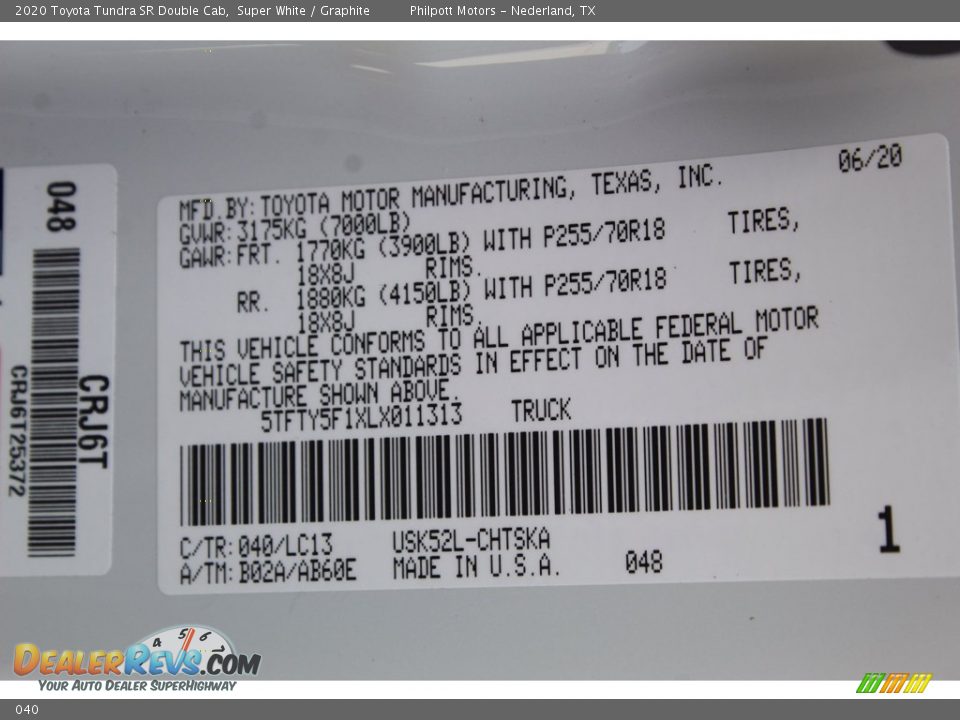 Toyota Color Code 040 Super White