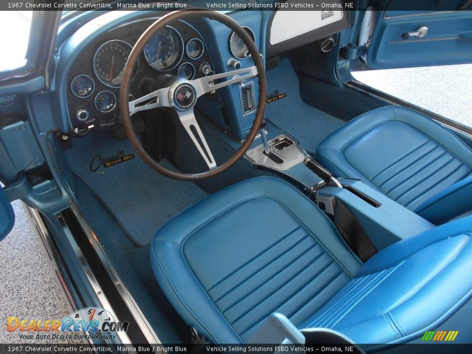 Bright Blue Interior - 1967 Chevrolet Corvette Convertible Photo #4