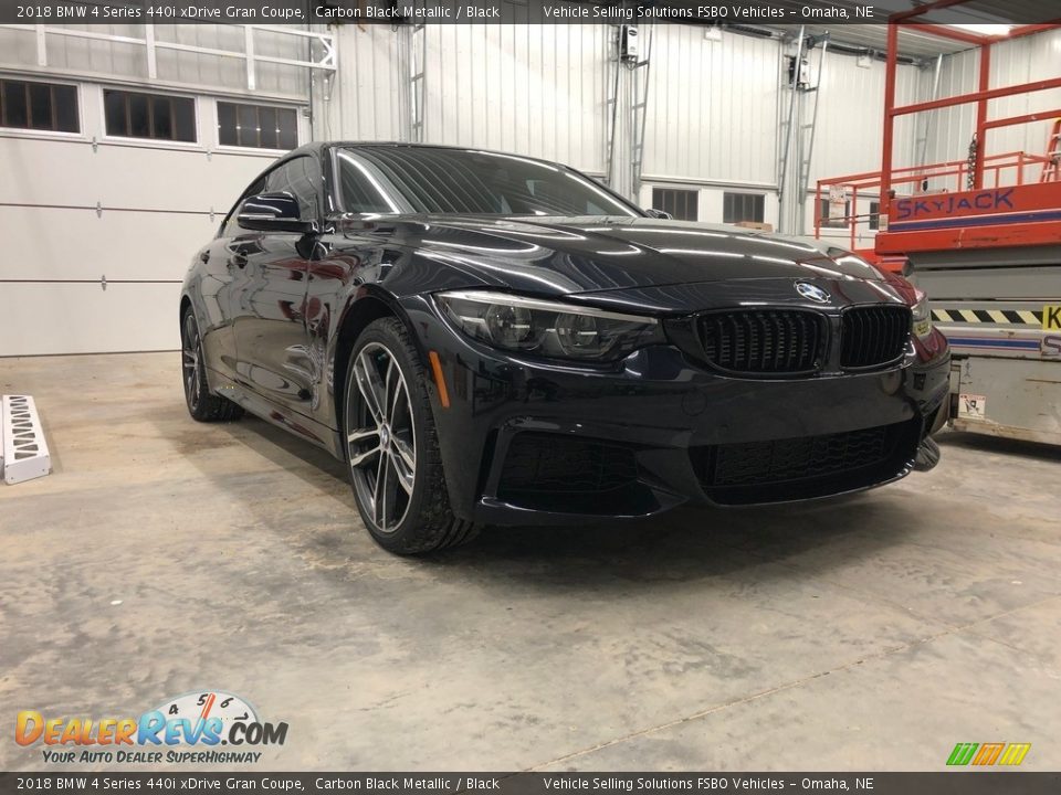 2018 BMW 4 Series 440i xDrive Gran Coupe Carbon Black Metallic / Black Photo #6