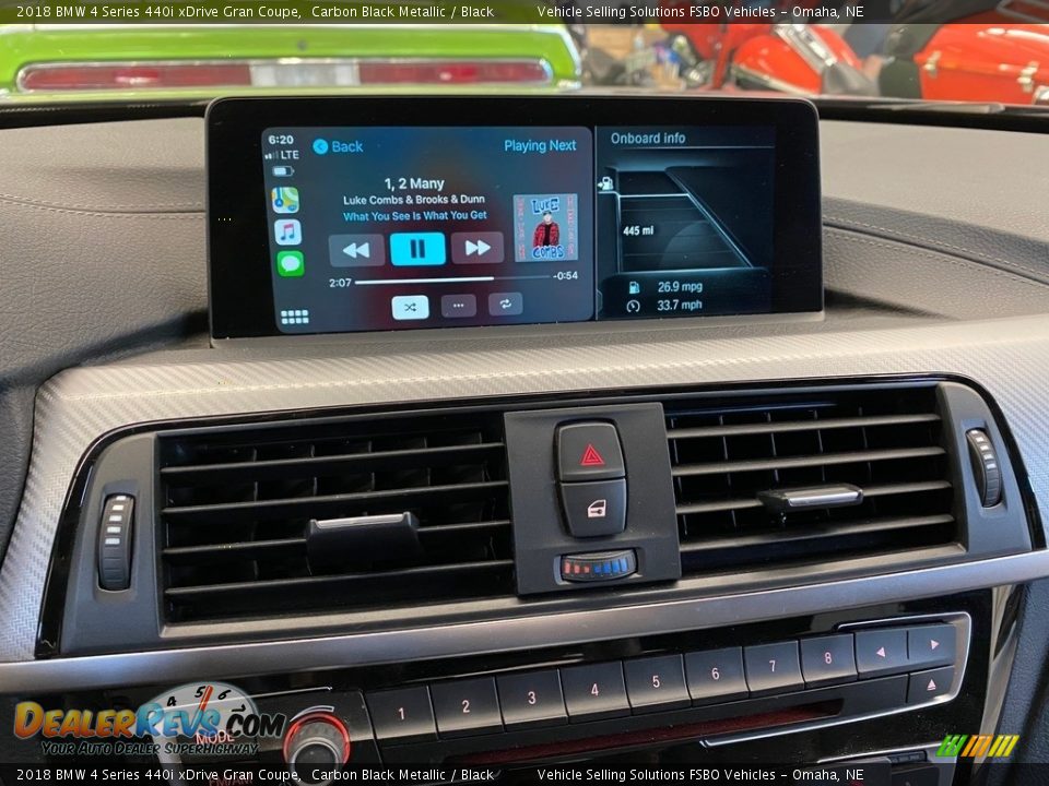 2018 BMW 4 Series 440i xDrive Gran Coupe Carbon Black Metallic / Black Photo #9