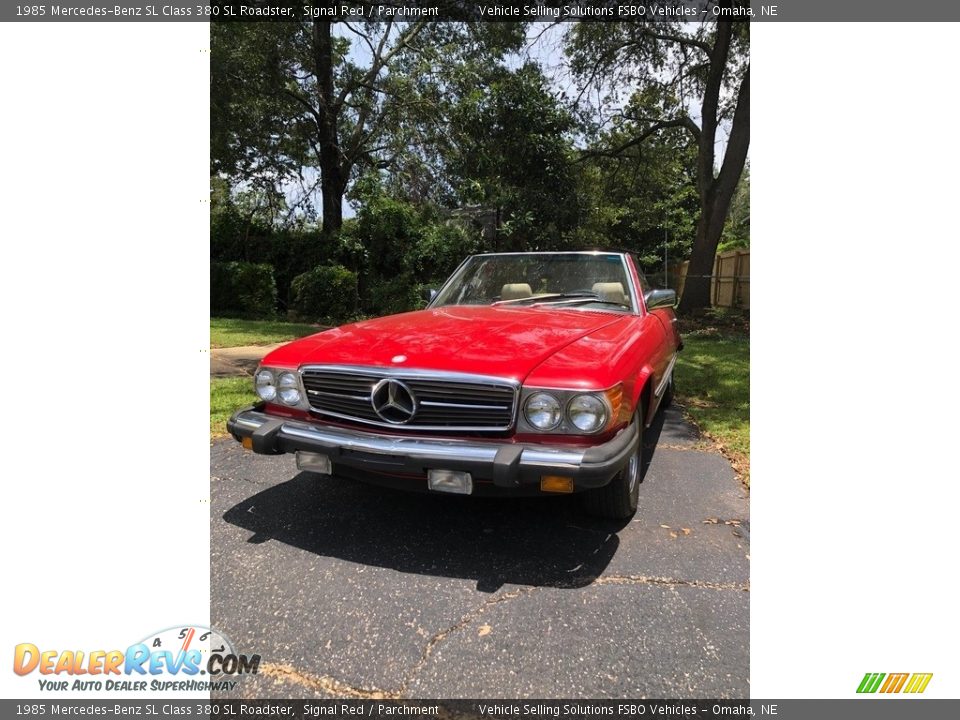 1985 Mercedes-Benz SL Class 380 SL Roadster Signal Red / Parchment Photo #6