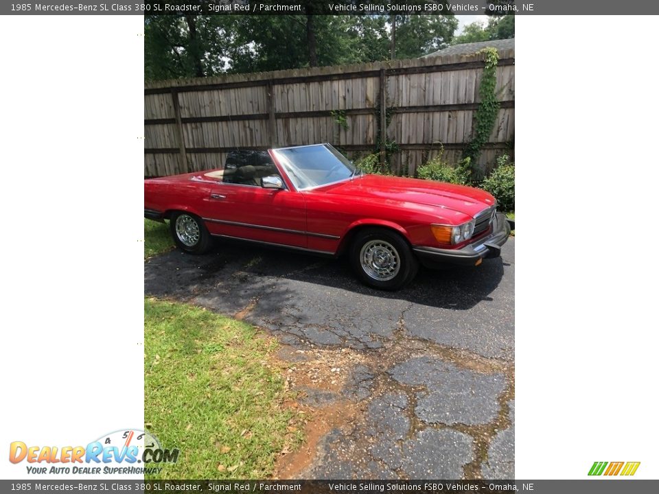 1985 Mercedes-Benz SL Class 380 SL Roadster Signal Red / Parchment Photo #12