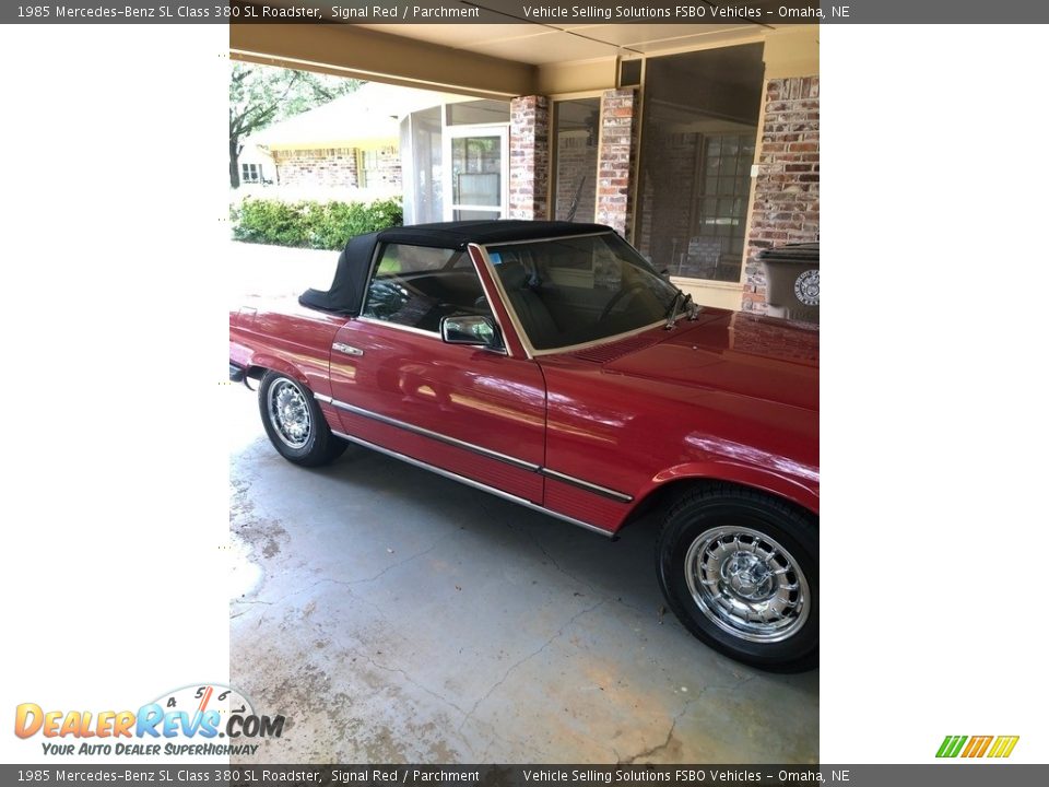 1985 Mercedes-Benz SL Class 380 SL Roadster Signal Red / Parchment Photo #13