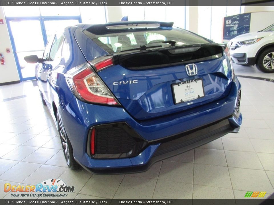 2017 Honda Civic LX Hatchback Aegean Blue Metallic / Black Photo #3