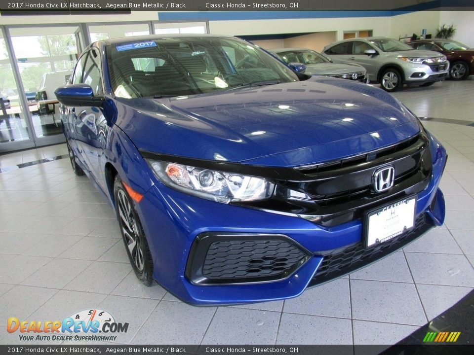 2017 Honda Civic LX Hatchback Aegean Blue Metallic / Black Photo #6