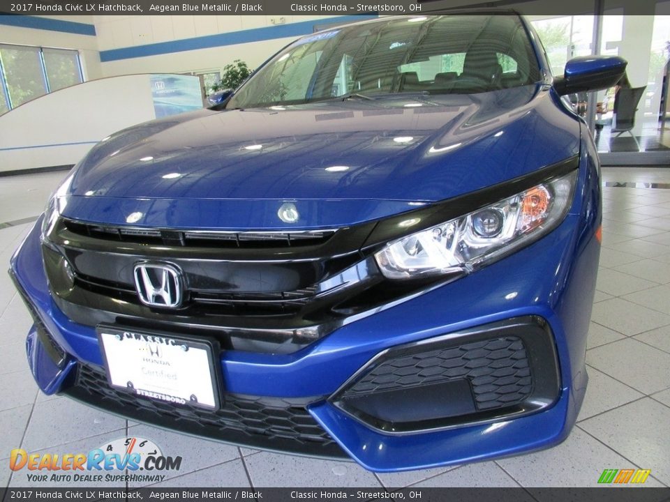 2017 Honda Civic LX Hatchback Aegean Blue Metallic / Black Photo #7