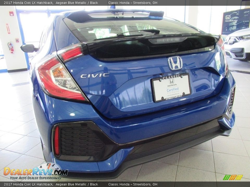 2017 Honda Civic LX Hatchback Aegean Blue Metallic / Black Photo #9