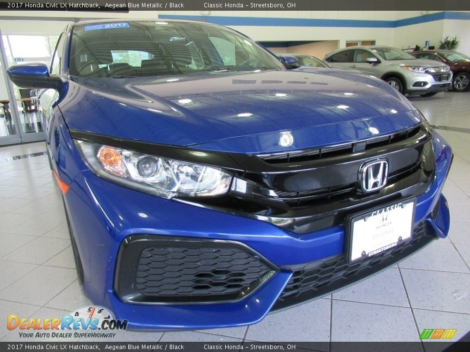 2017 Honda Civic LX Hatchback Aegean Blue Metallic / Black Photo #12