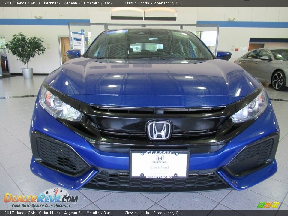 2017 Honda Civic LX Hatchback Aegean Blue Metallic / Black Photo #13