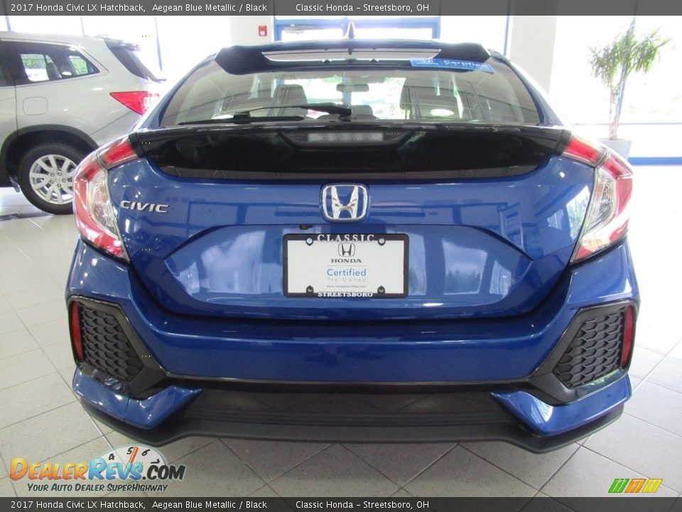 2017 Honda Civic LX Hatchback Aegean Blue Metallic / Black Photo #14