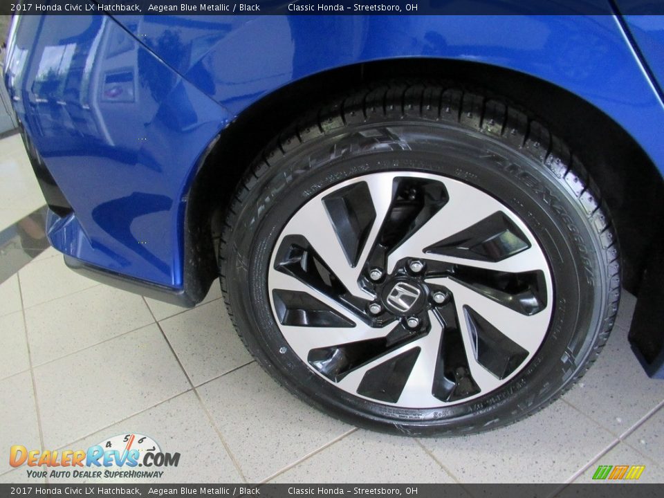 2017 Honda Civic LX Hatchback Aegean Blue Metallic / Black Photo #36