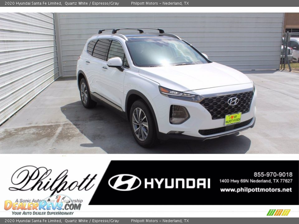 2020 Hyundai Santa Fe Limited Quartz White / Espresso/Gray Photo #1
