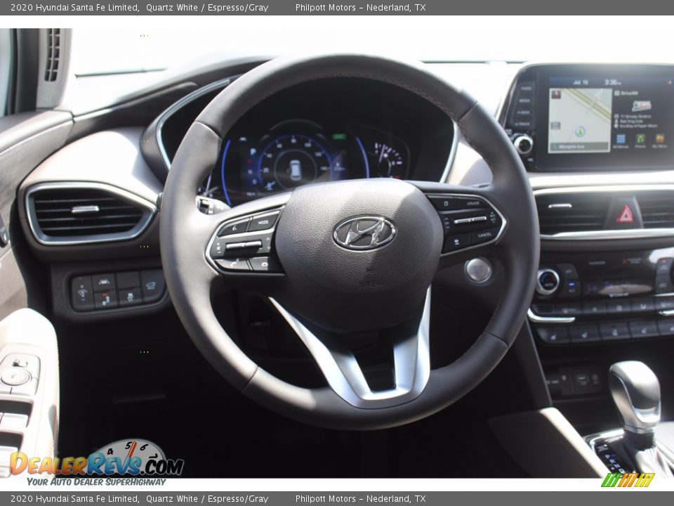 2020 Hyundai Santa Fe Limited Quartz White / Espresso/Gray Photo #22