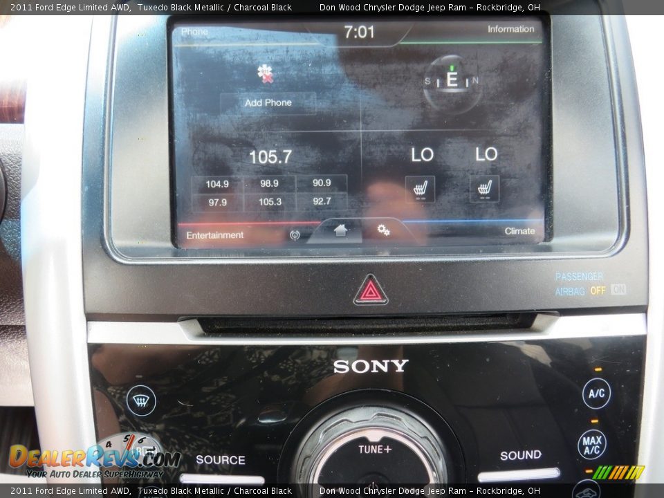 2011 Ford Edge Limited AWD Tuxedo Black Metallic / Charcoal Black Photo #26