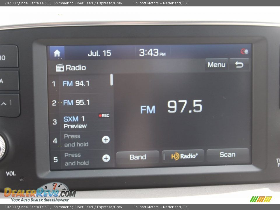 2020 Hyundai Santa Fe SEL Shimmering Silver Pearl / Espresso/Gray Photo #15