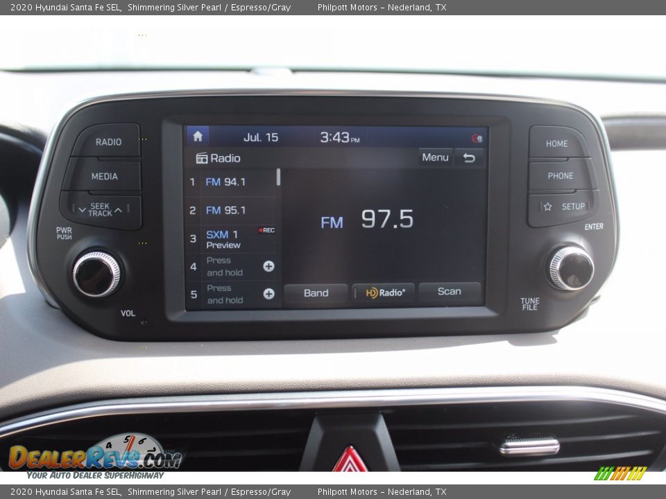 2020 Hyundai Santa Fe SEL Shimmering Silver Pearl / Espresso/Gray Photo #16