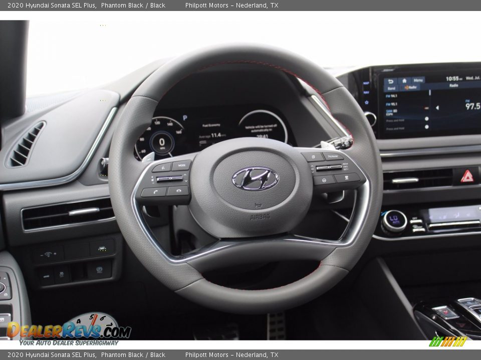 2020 Hyundai Sonata SEL Plus Phantom Black / Black Photo #22