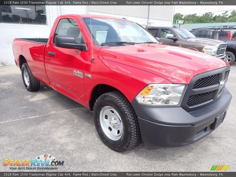 2018 Ram 1500 Tradesman Regular Cab 4x4 Flame Red / Black/Diesel Gray Photo #7