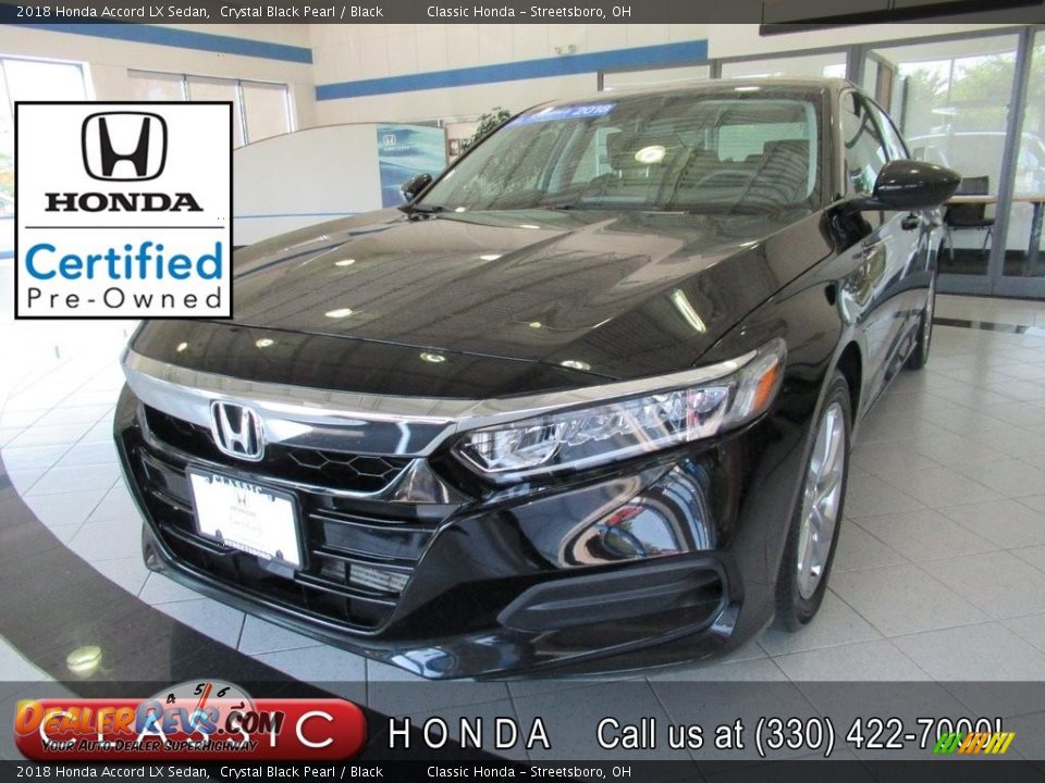 2018 Honda Accord LX Sedan Crystal Black Pearl / Black Photo #1