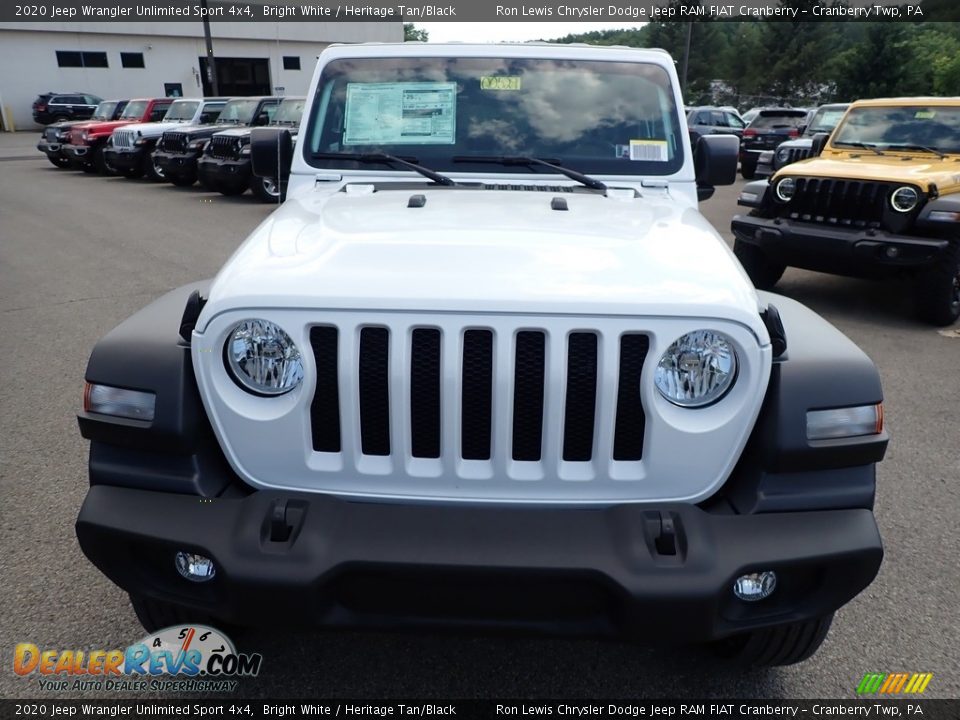 2020 Jeep Wrangler Unlimited Sport 4x4 Bright White / Heritage Tan/Black Photo #2