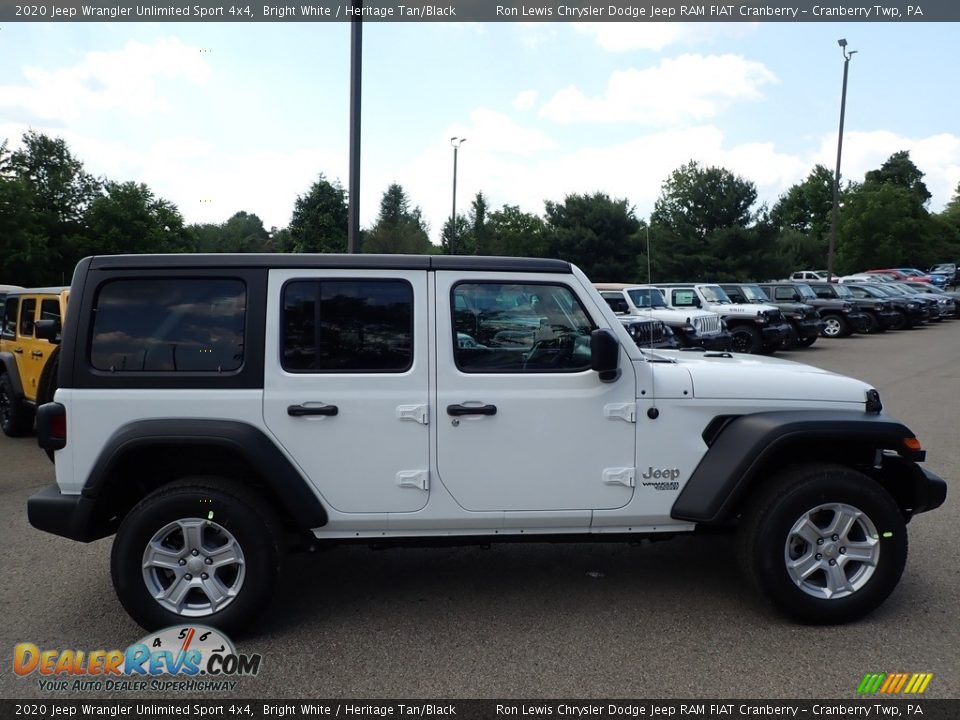 2020 Jeep Wrangler Unlimited Sport 4x4 Bright White / Heritage Tan/Black Photo #4