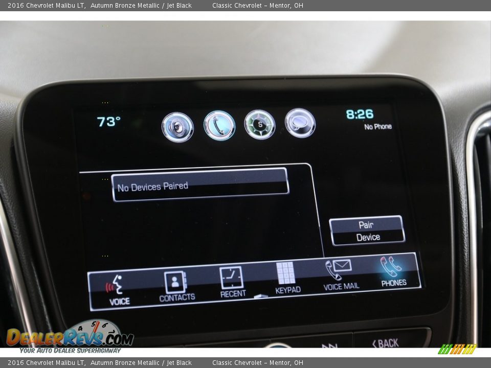 2016 Chevrolet Malibu LT Autumn Bronze Metallic / Jet Black Photo #12