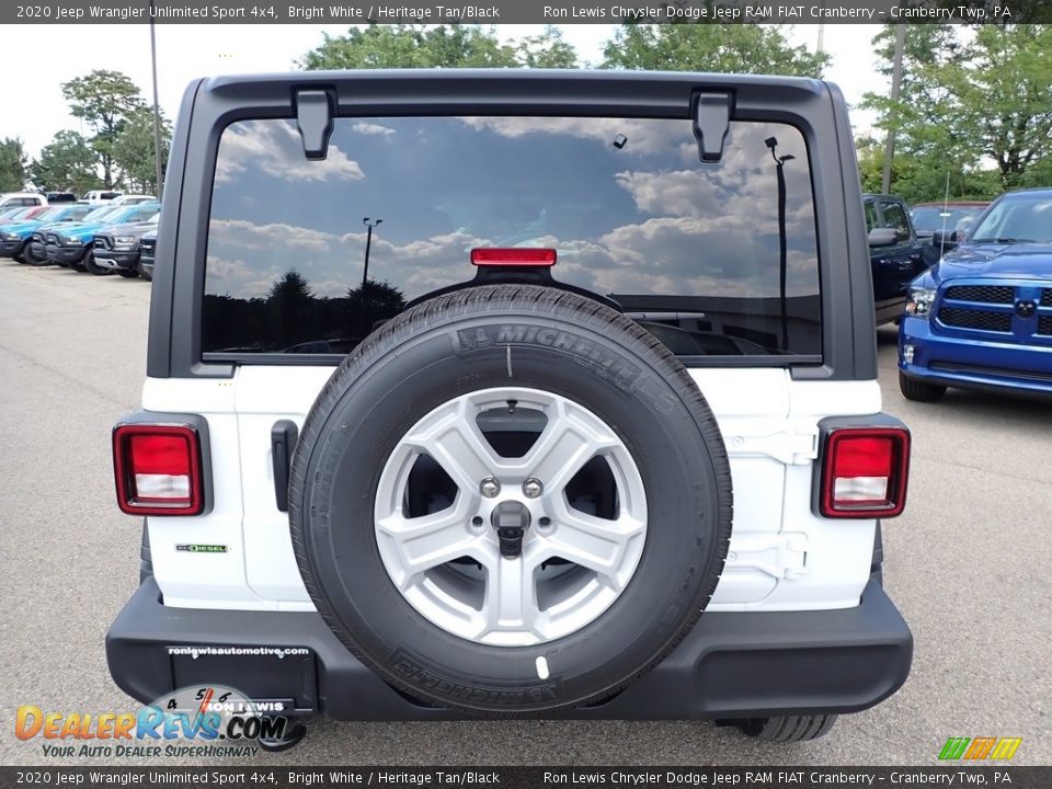 2020 Jeep Wrangler Unlimited Sport 4x4 Bright White / Heritage Tan/Black Photo #6