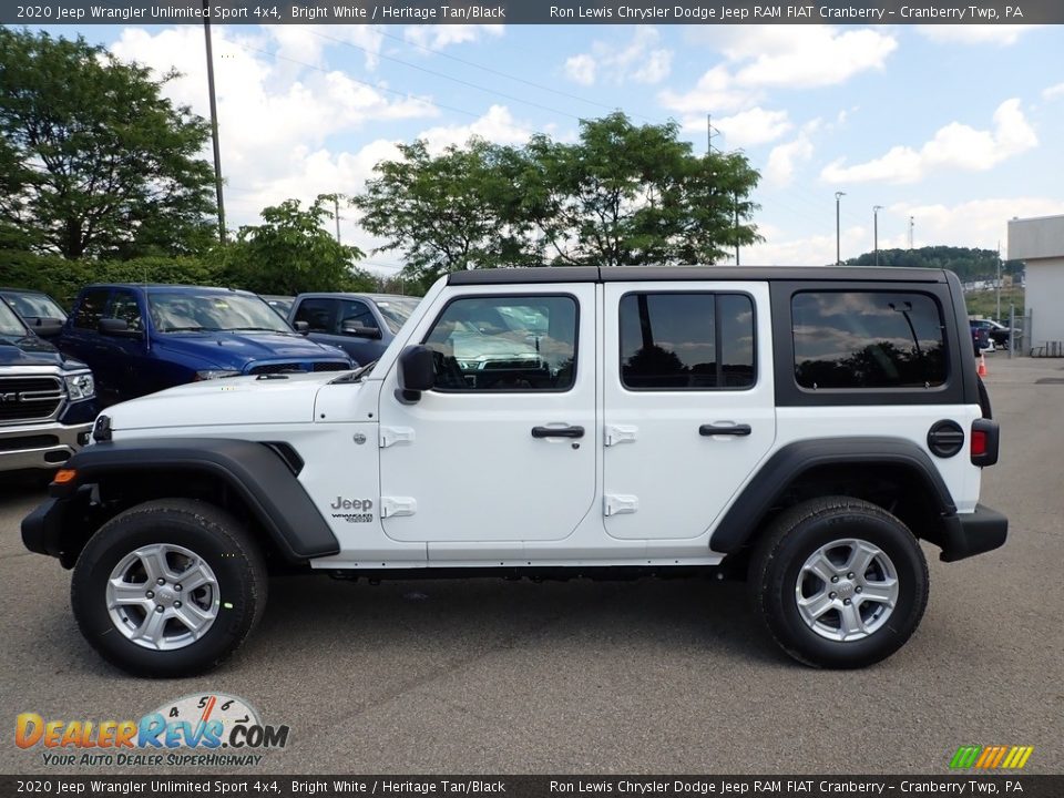 2020 Jeep Wrangler Unlimited Sport 4x4 Bright White / Heritage Tan/Black Photo #9
