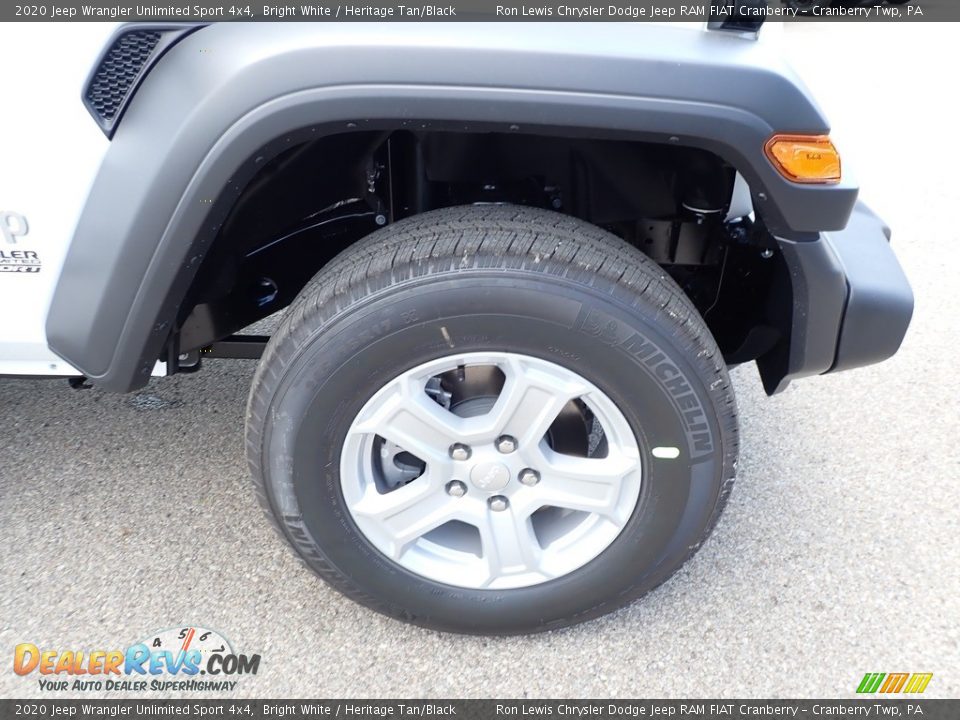 2020 Jeep Wrangler Unlimited Sport 4x4 Bright White / Heritage Tan/Black Photo #10