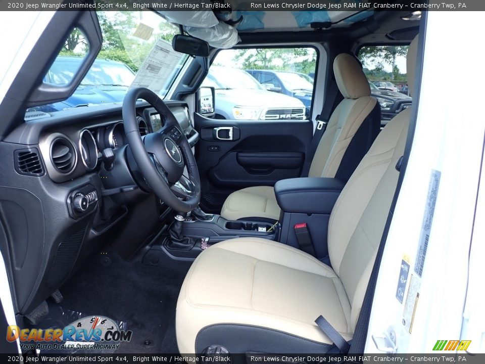 2020 Jeep Wrangler Unlimited Sport 4x4 Bright White / Heritage Tan/Black Photo #13