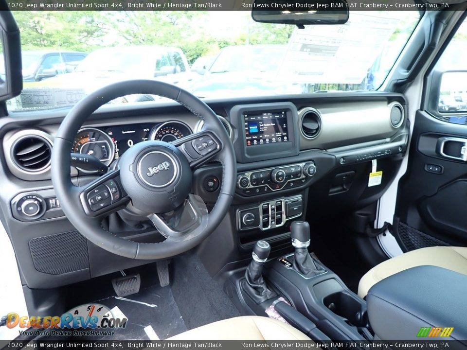 2020 Jeep Wrangler Unlimited Sport 4x4 Bright White / Heritage Tan/Black Photo #15
