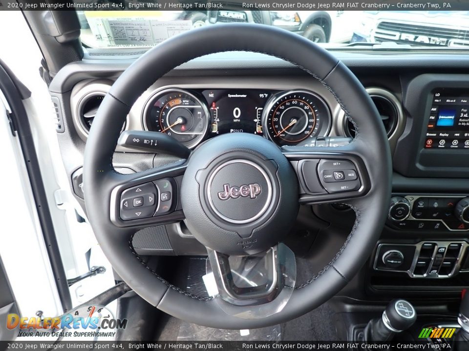 2020 Jeep Wrangler Unlimited Sport 4x4 Bright White / Heritage Tan/Black Photo #17