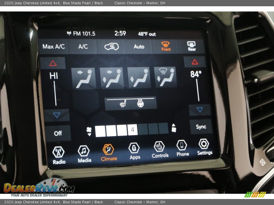 2020 Jeep Cherokee Limited 4x4 Blue Shade Pearl / Black Photo #10
